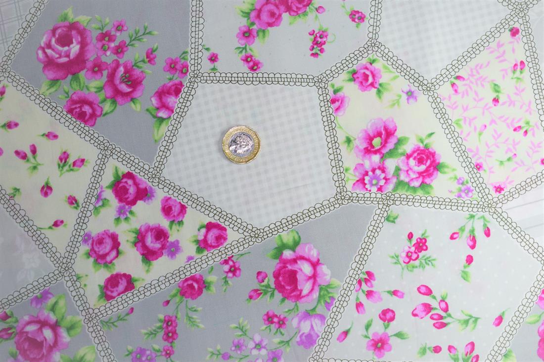 Light Grey Floral Patchwork