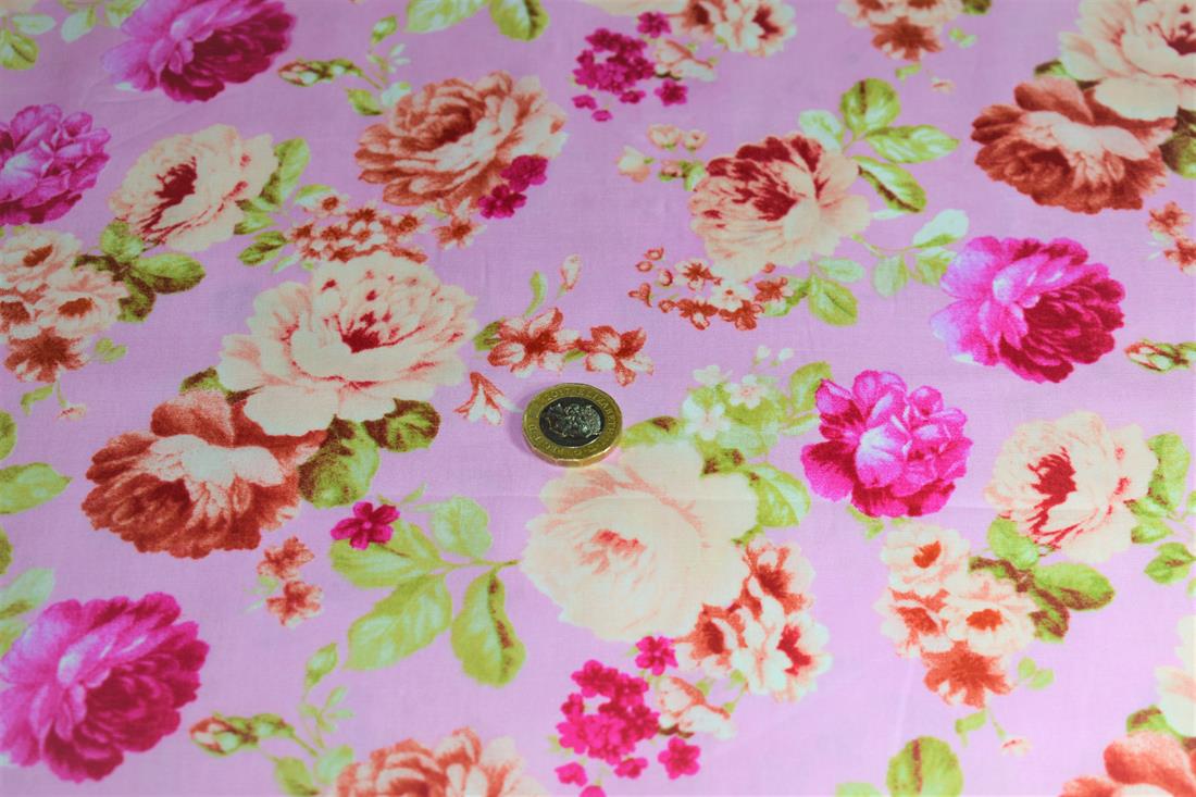 Pink Printed Cotton Fabrics