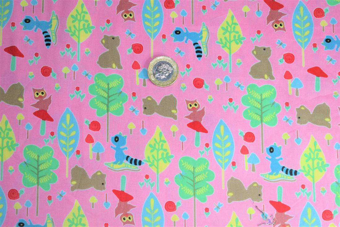 Pink Printed Poplin 100% Cotton 112 Cm Wide