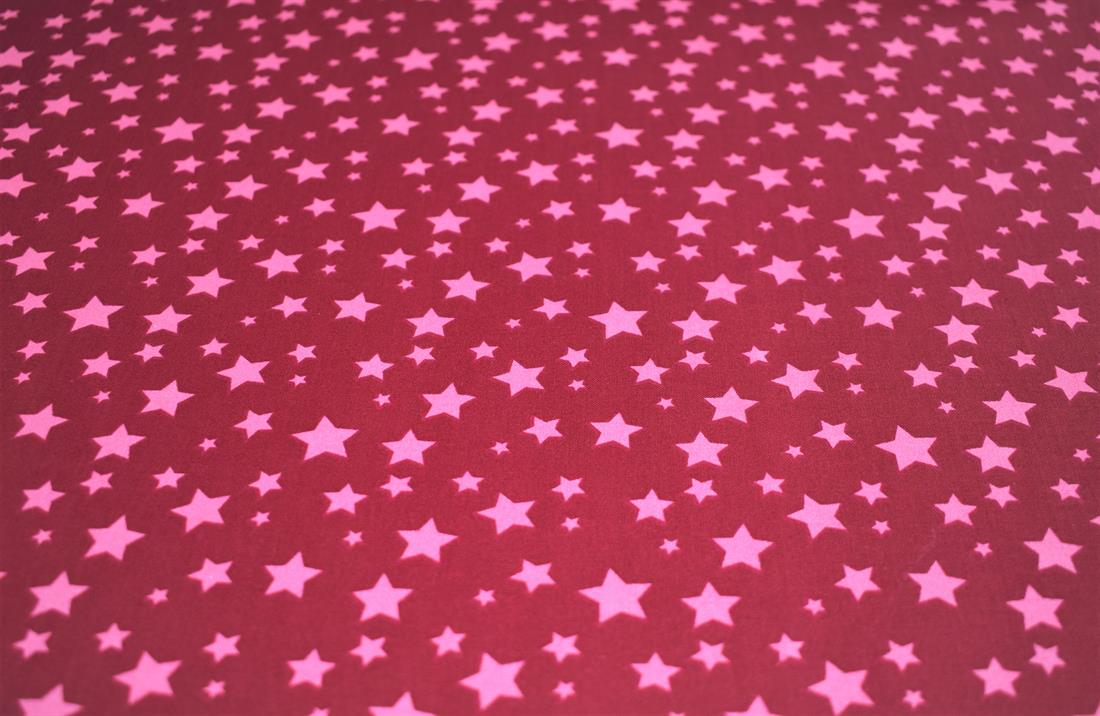 Maroon & Pink Star Print 100% Cotton
