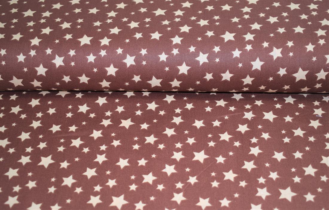 Brown Star Print 100% Cotton