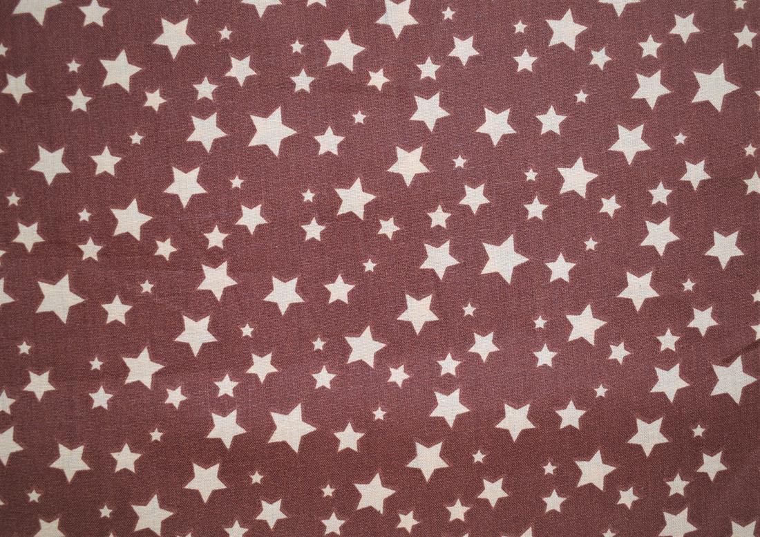 Brown Star Print 100% Cotton