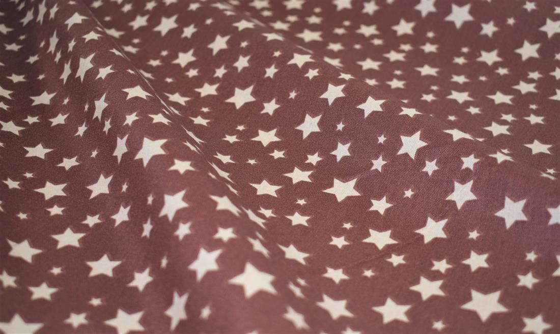 Brown Star Print 100% Cotton