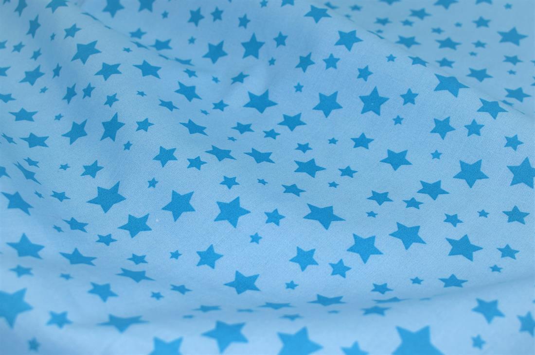 Sky Blue Star Print 100% Cotton