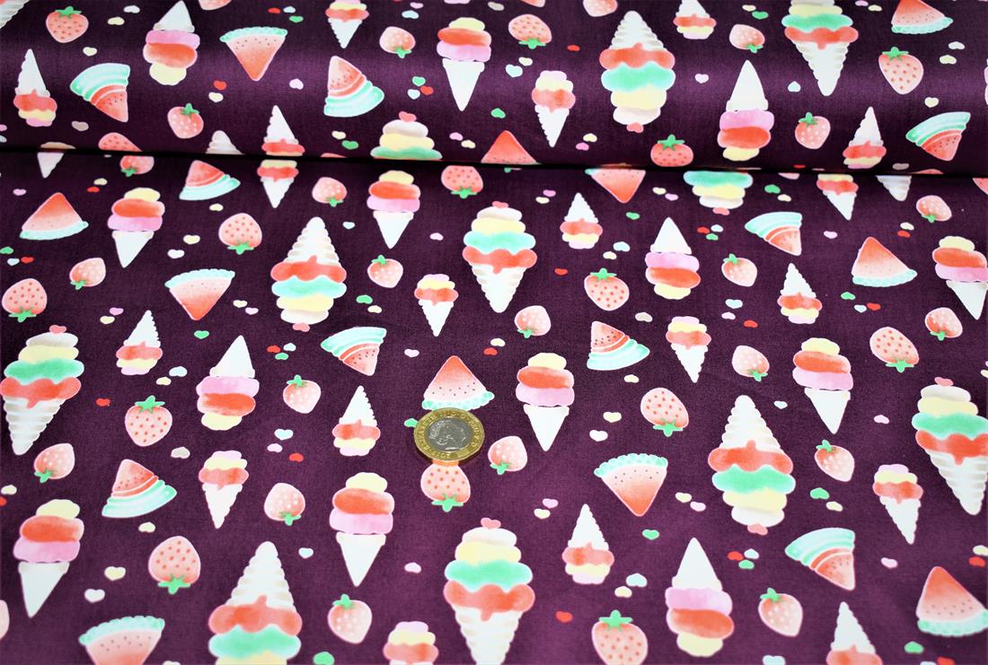 Wine Fruity Ice Print Cotton