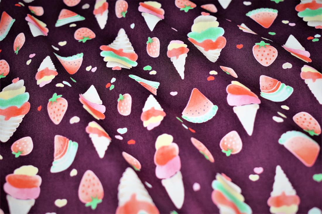 Wine Fruity Ice Print Cotton
