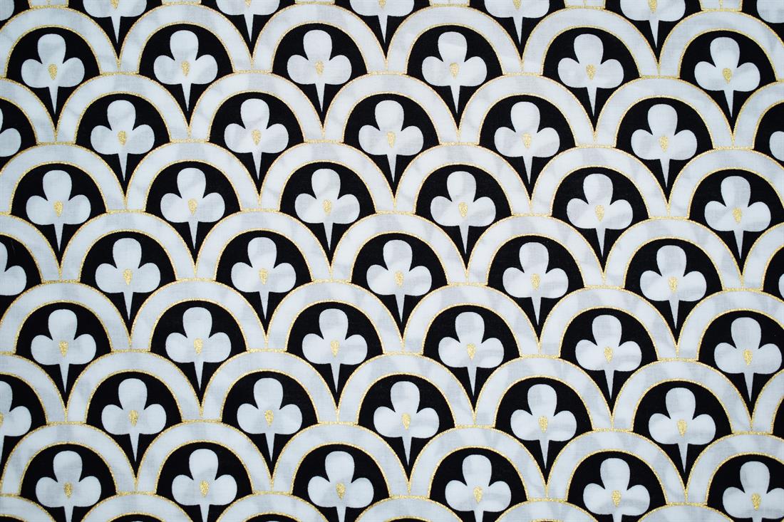 White & Black Cotton Lawn