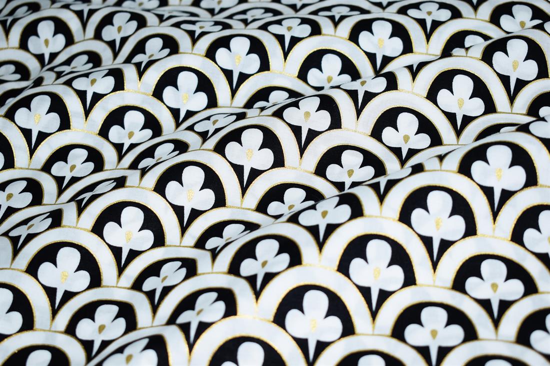 White & Black Cotton Lawn