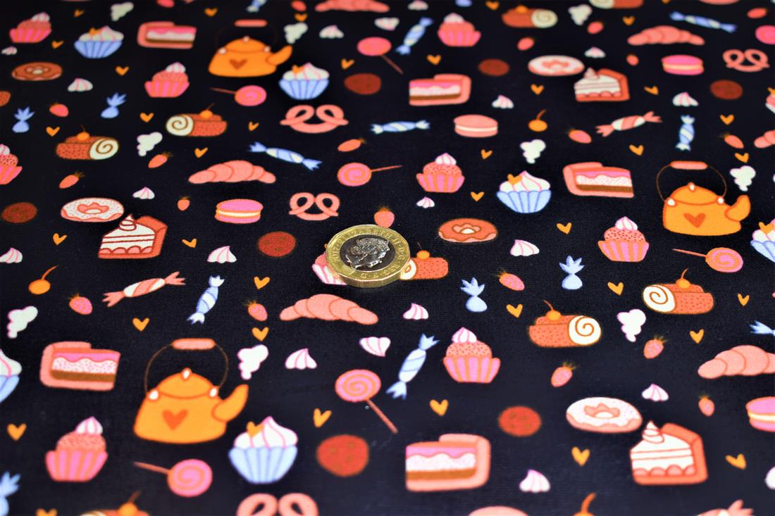 Navy Printed Cotton Fabrics