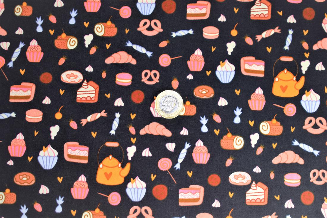Navy Printed Cotton Fabrics