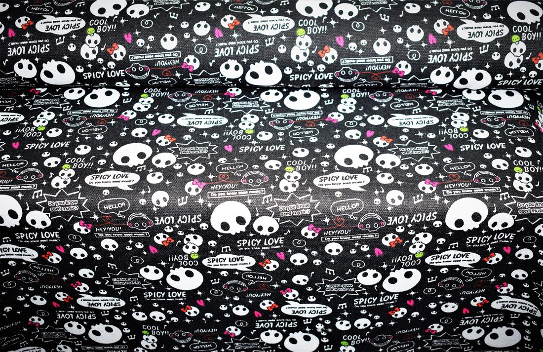 Black & Green Printed Canvas 145 Cm Wide