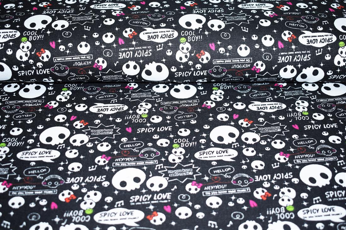 Black & Green Printed Canvas 145 Cm Wide