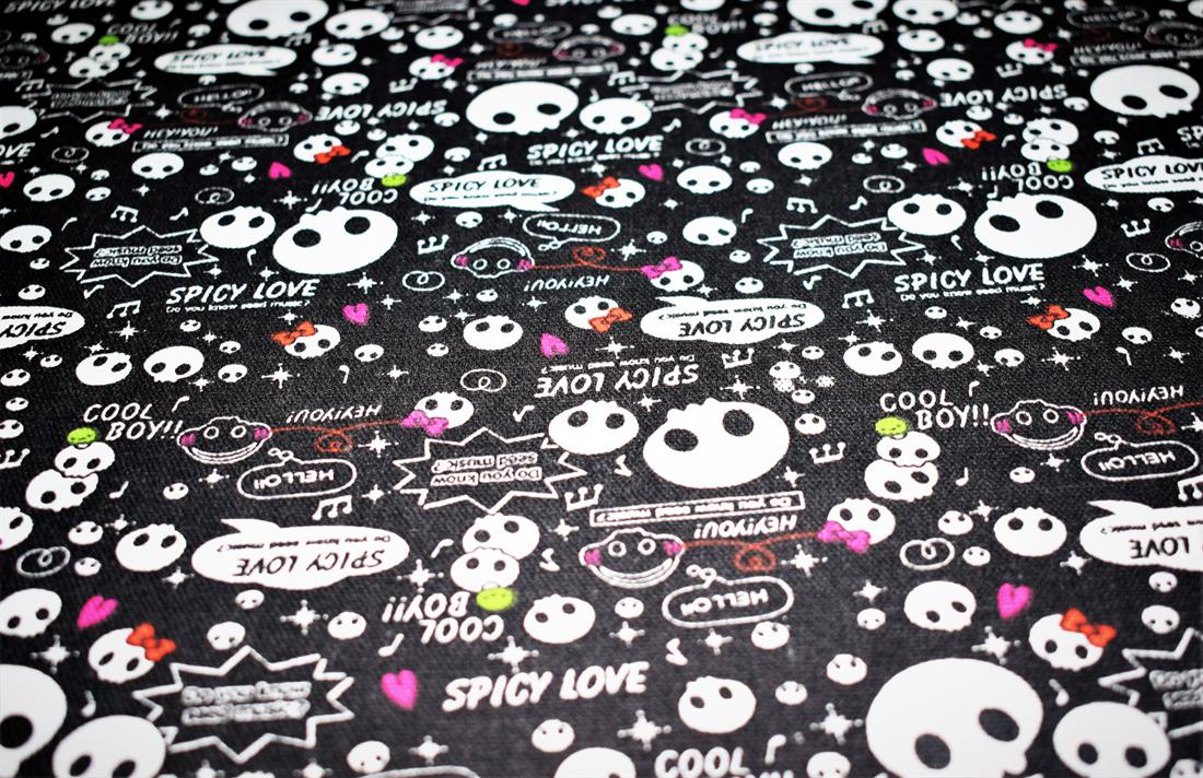 Black & Green Printed Canvas 145 Cm Wide