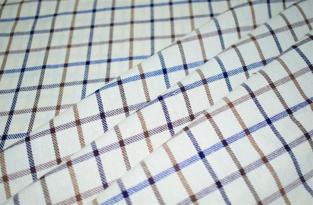 Cream & Brown Cotton Classic Brushed Tartan