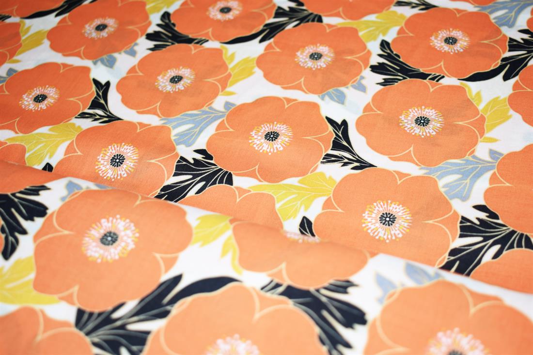 Orange Cotton Lawn