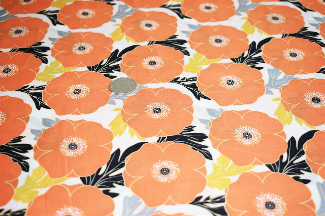 Orange Cotton Lawn