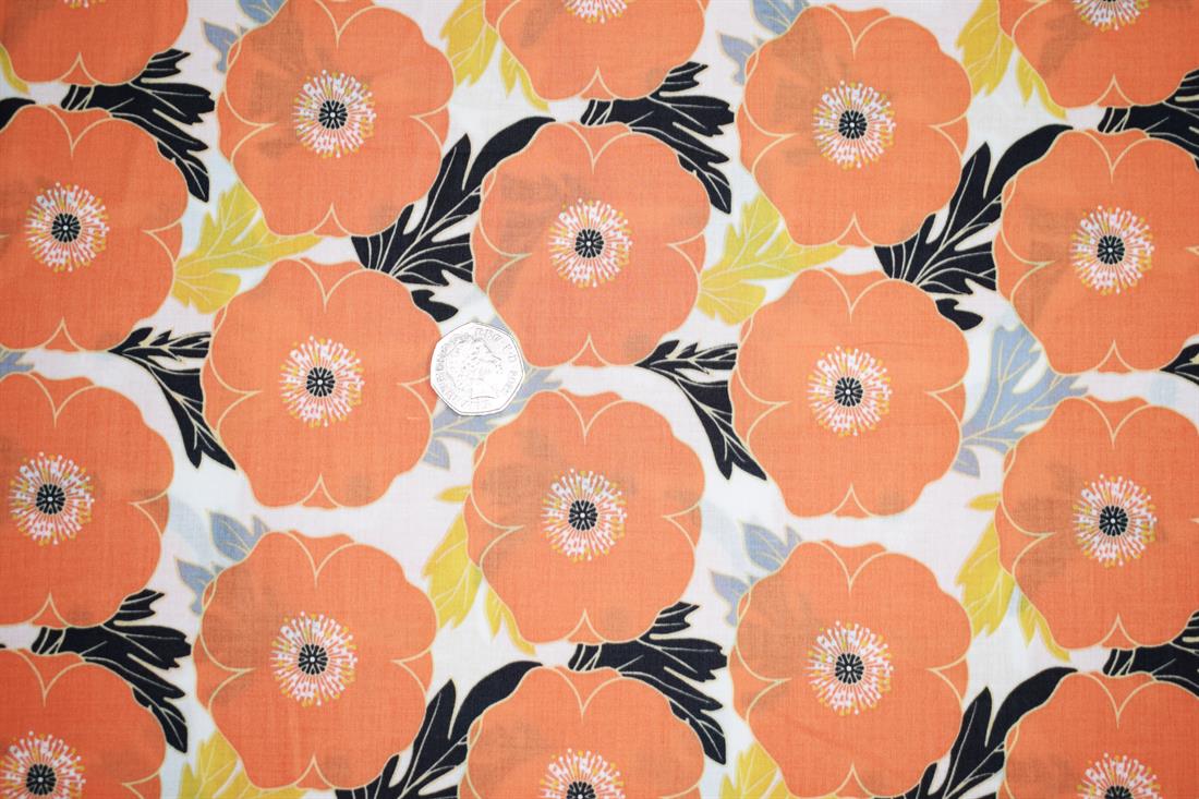 Orange Cotton Lawn