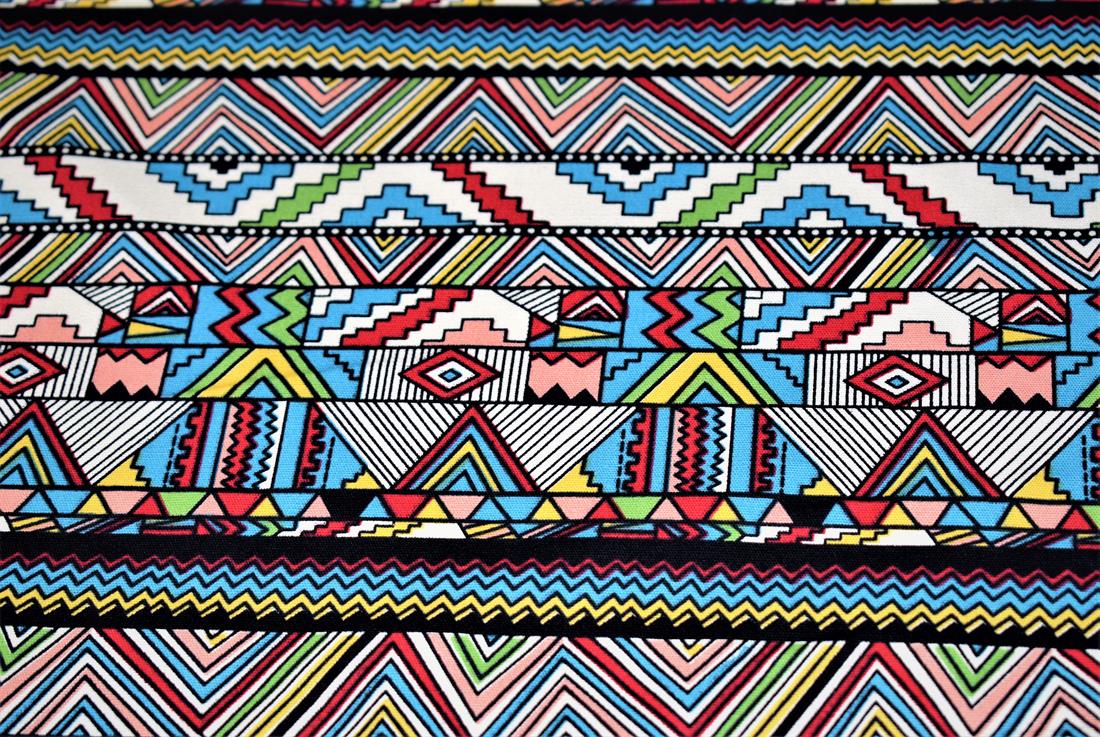 COL 6 Cotton Canvas Aztec Geometric Print