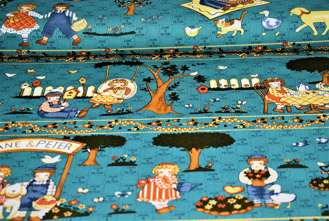 Green Cotton Picnic Summer Print Canvas