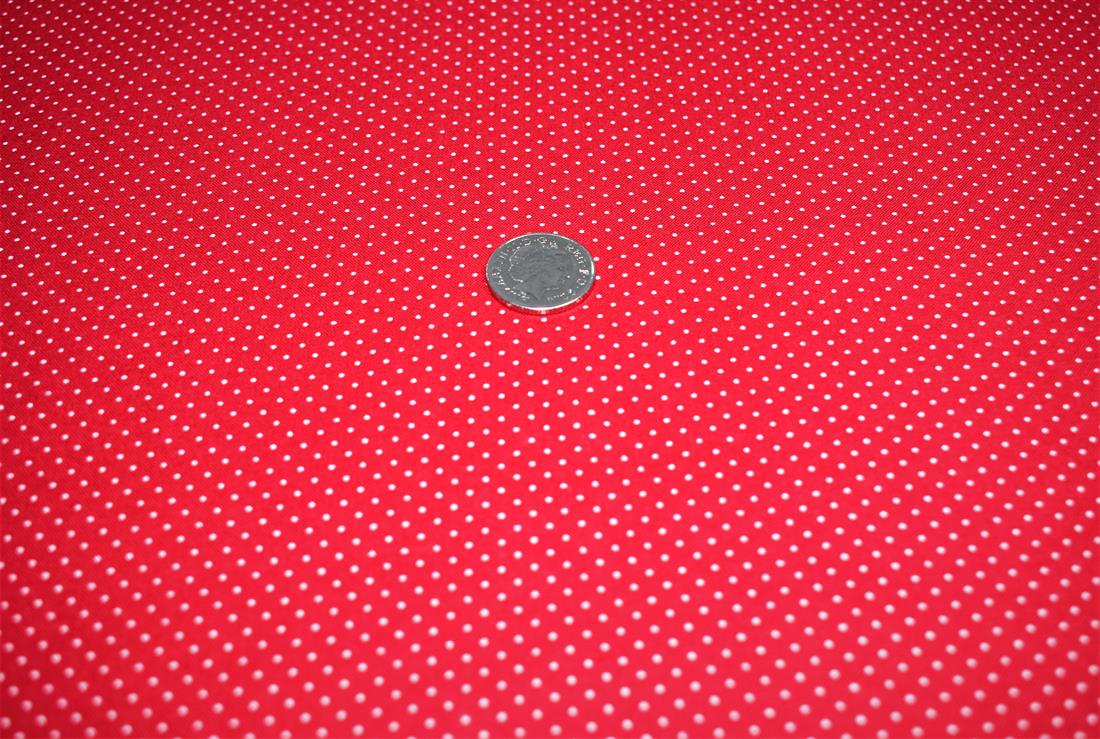 RED- Pin Spot 100% Cotton