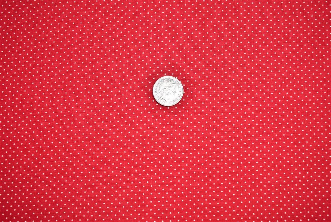 RED- Pin Spot 100% Cotton