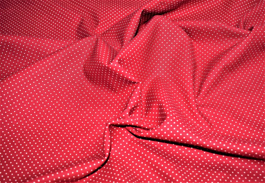 RED- Pin Spot 100% Cotton