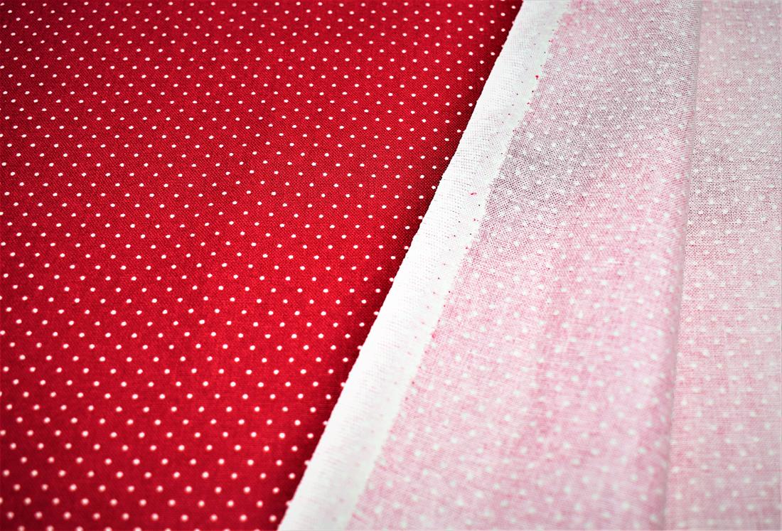 RED- Pin Spot 100% Cotton