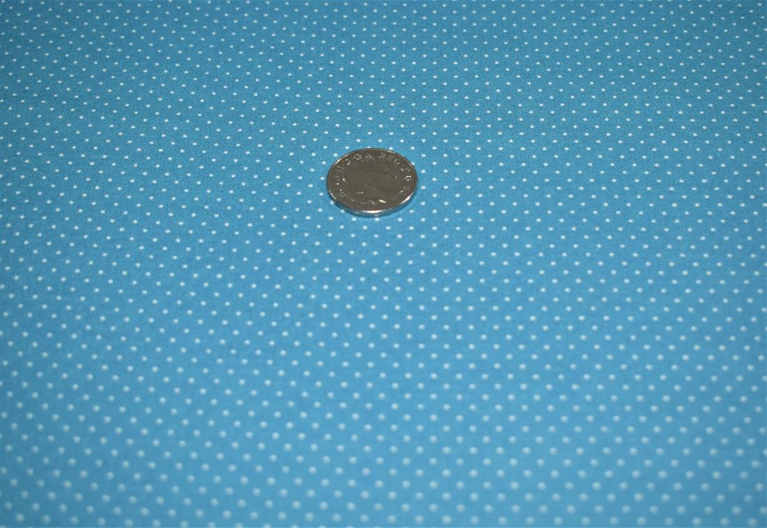 Blue Pin Spot 100% Cotton