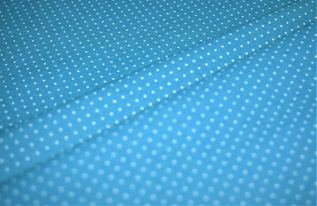 Blue Pin Spot 100% Cotton