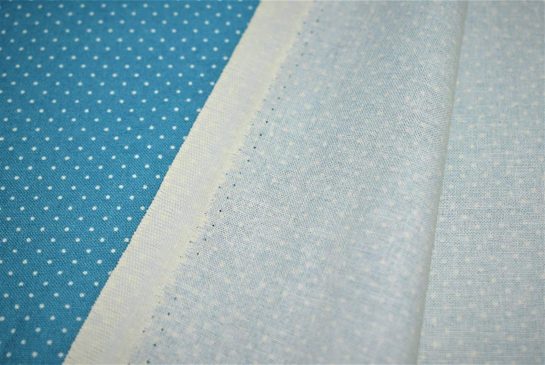 Blue Pin Spot 100% Cotton