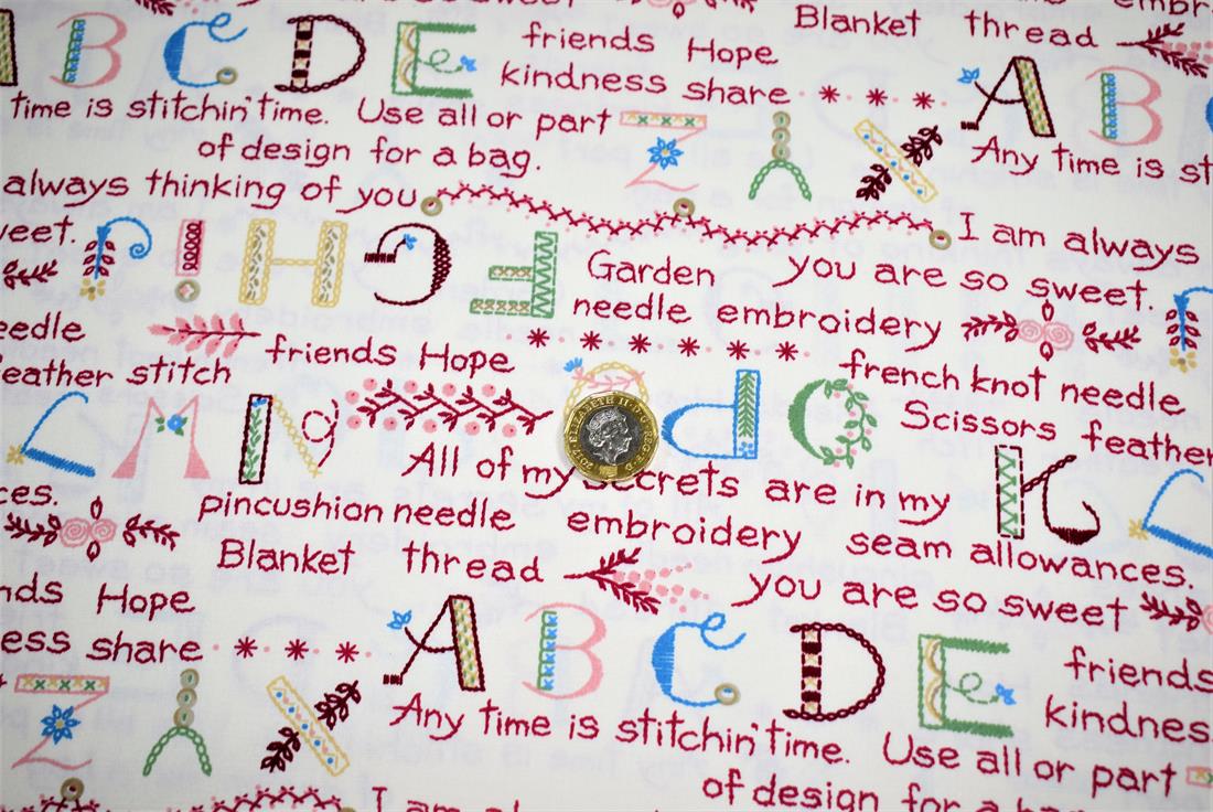 Cream Alphabet Print Cotton