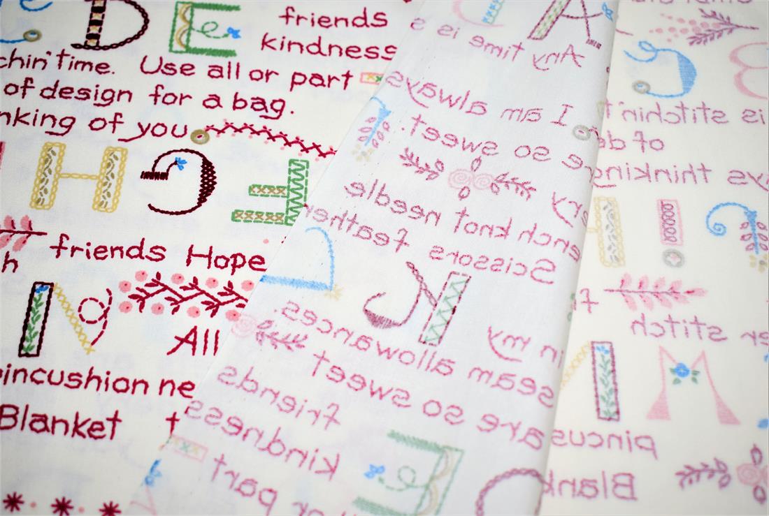 Cream Alphabet Print Cotton