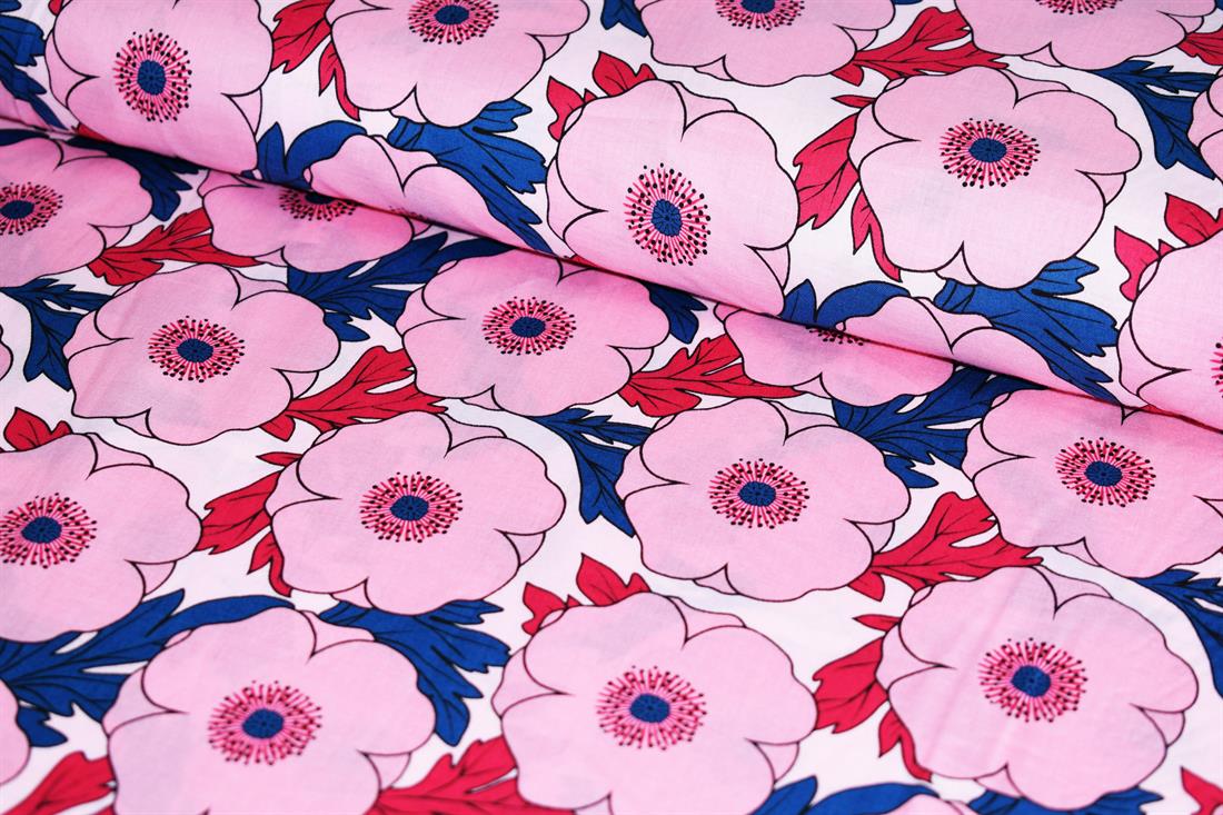 Blue & Pink Cotton Lawn