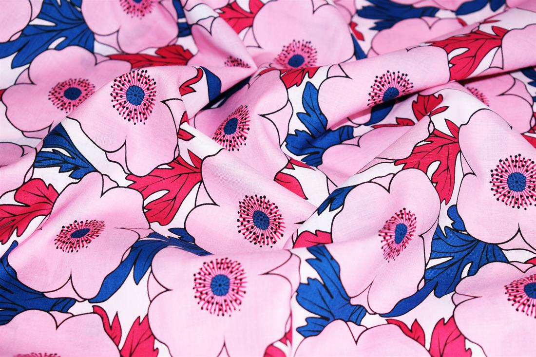 Blue & Pink Cotton Lawn