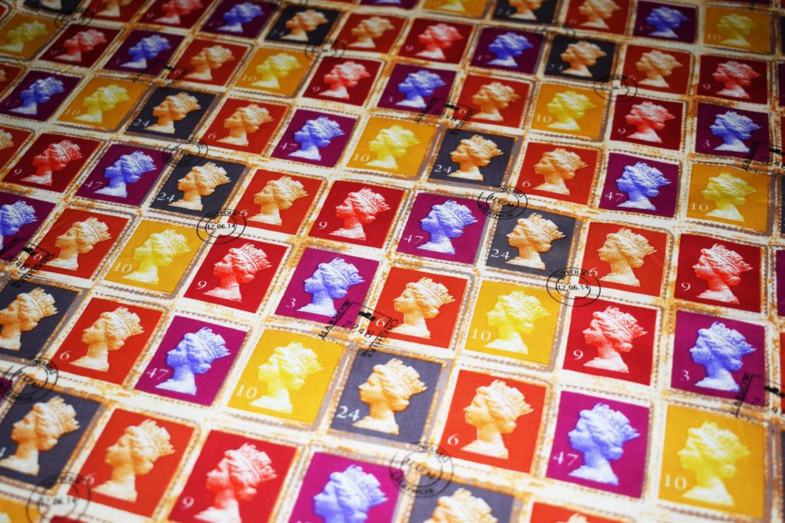 Multicolour Colour Cotton Postal Stamp