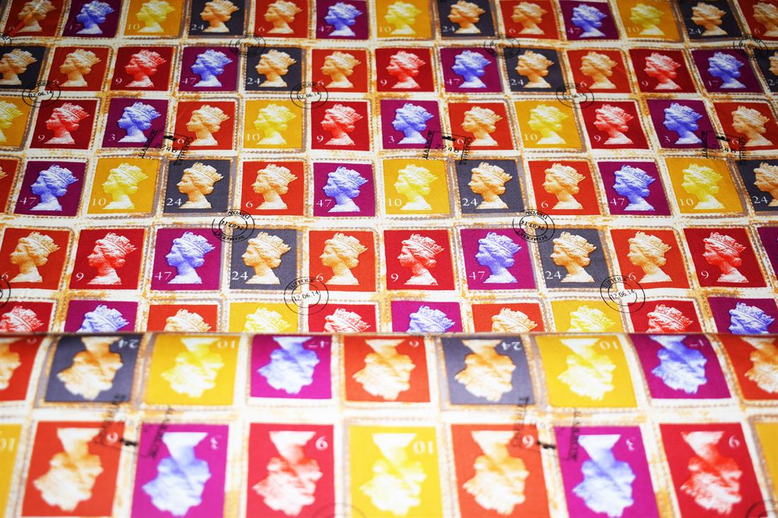 Multicolour Colour Cotton Postal Stamp