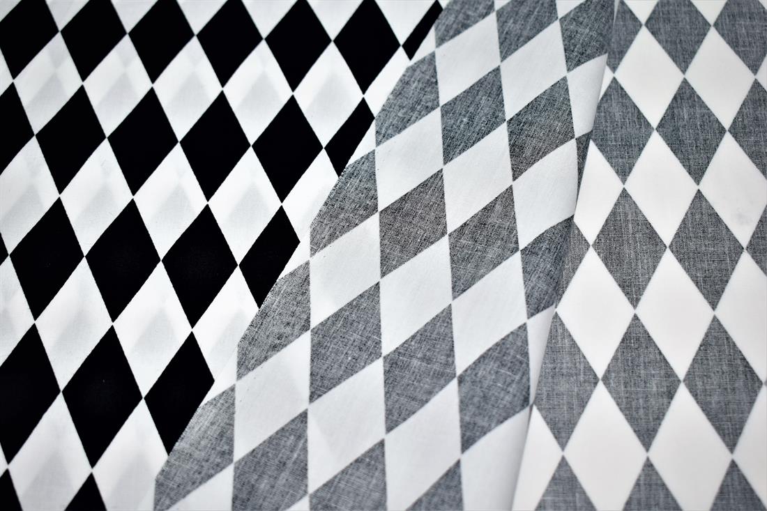 Black & White Geometry Print Cotton