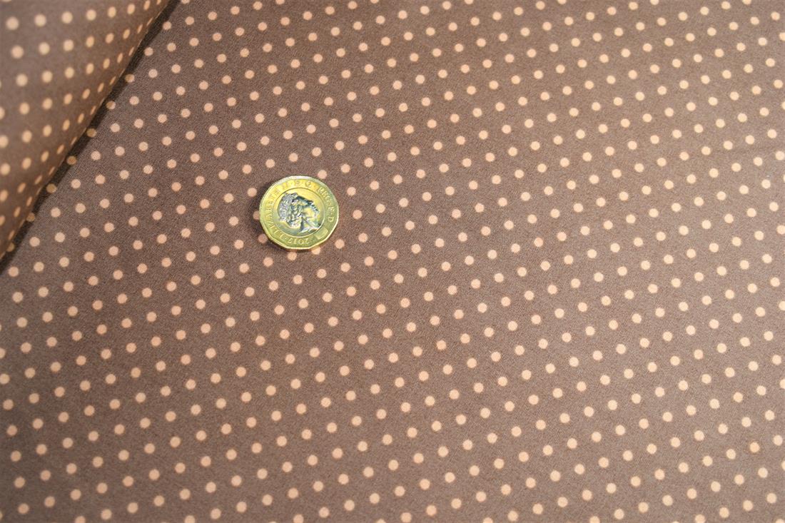 Brown Printed Cotton Pin Spot