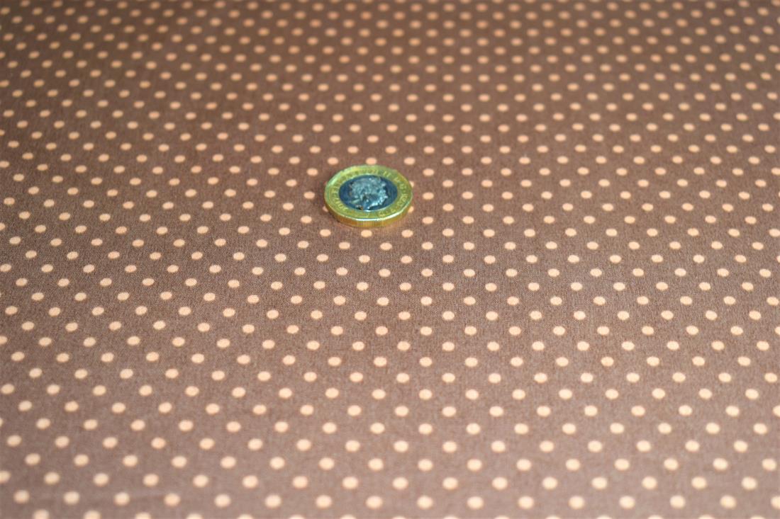 Brown Printed Cotton Pin Spot