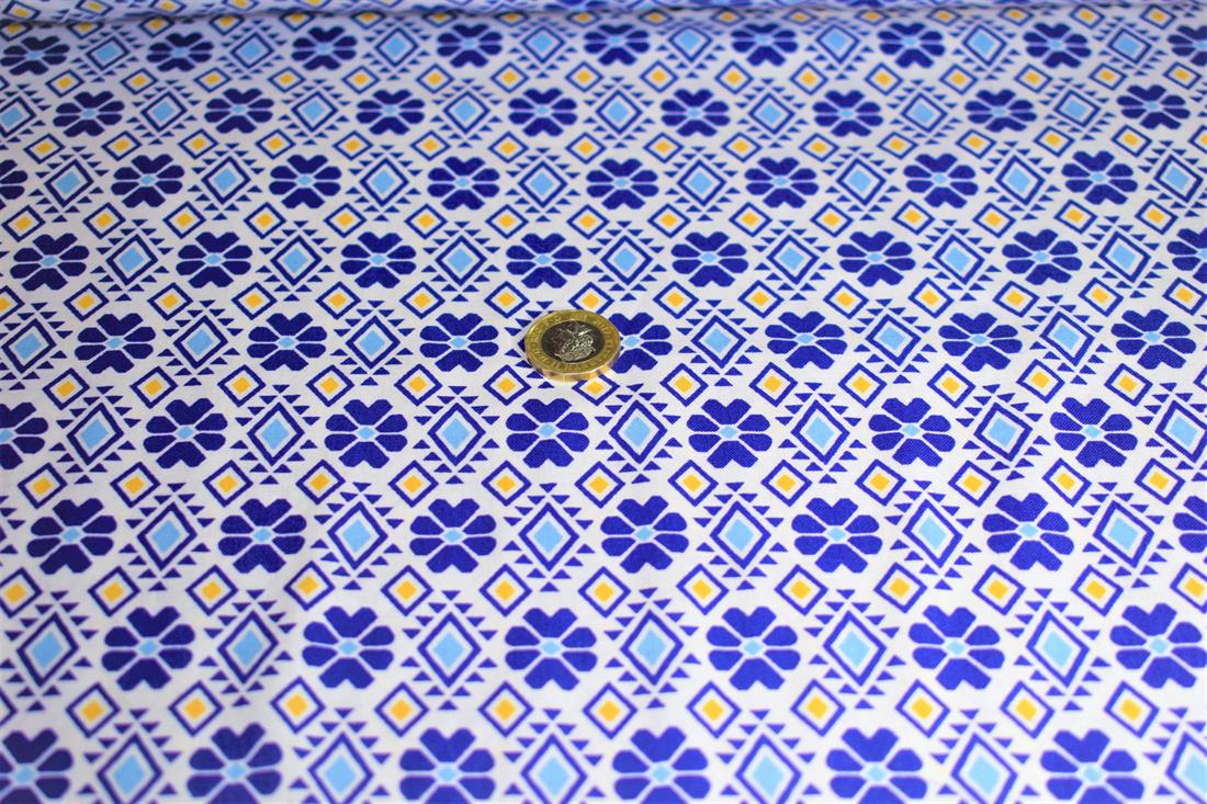 Blue Cotton Fabric for Headbands