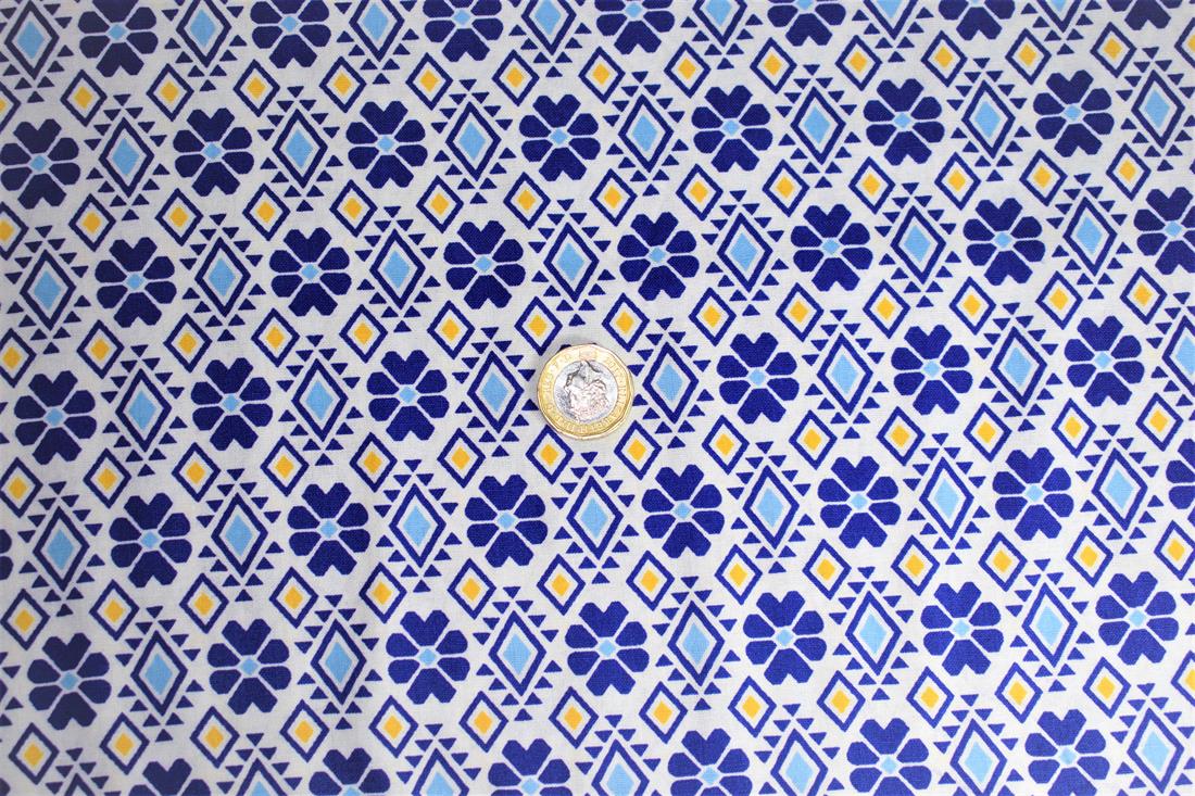 Blue Cotton Fabric for Headbands