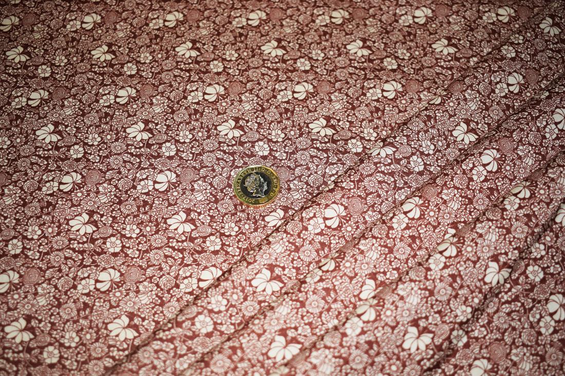 Brown Printed Cotton Summer Garden