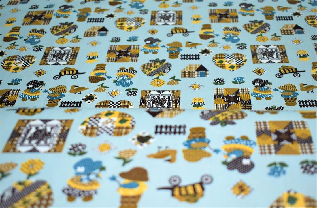 Blue Printed Cotton Fabrics