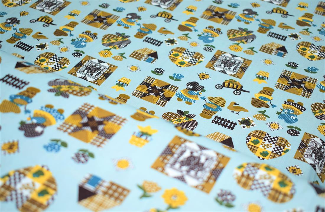 Blue Printed Cotton Fabrics