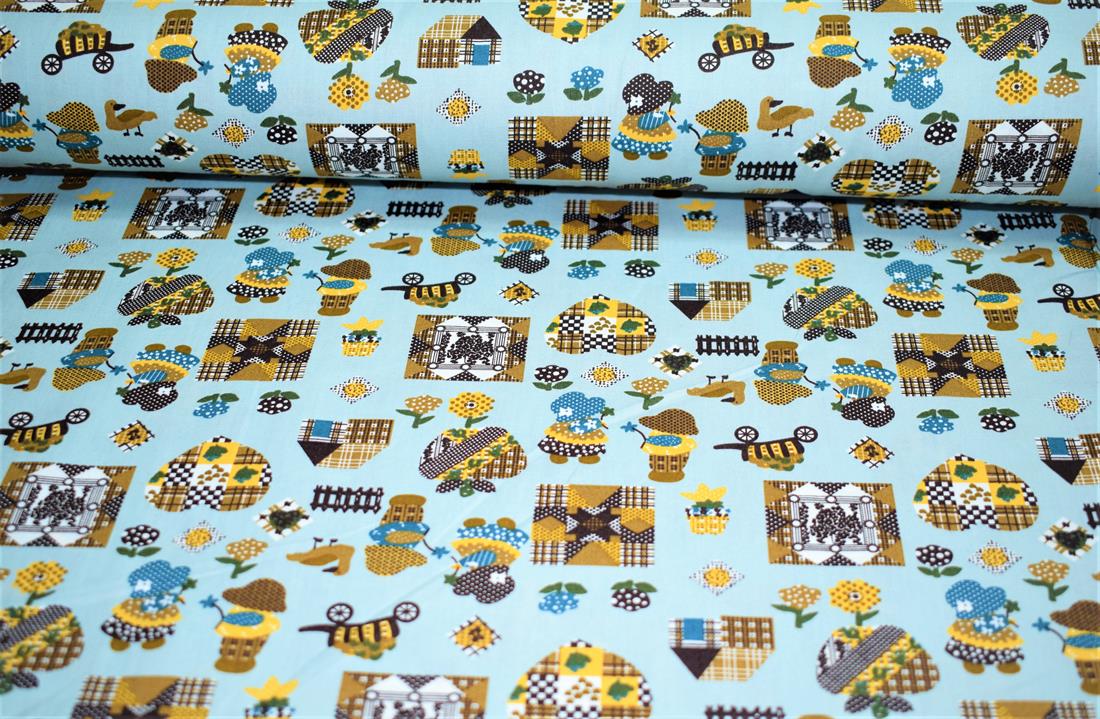 Blue Printed Cotton Fabrics