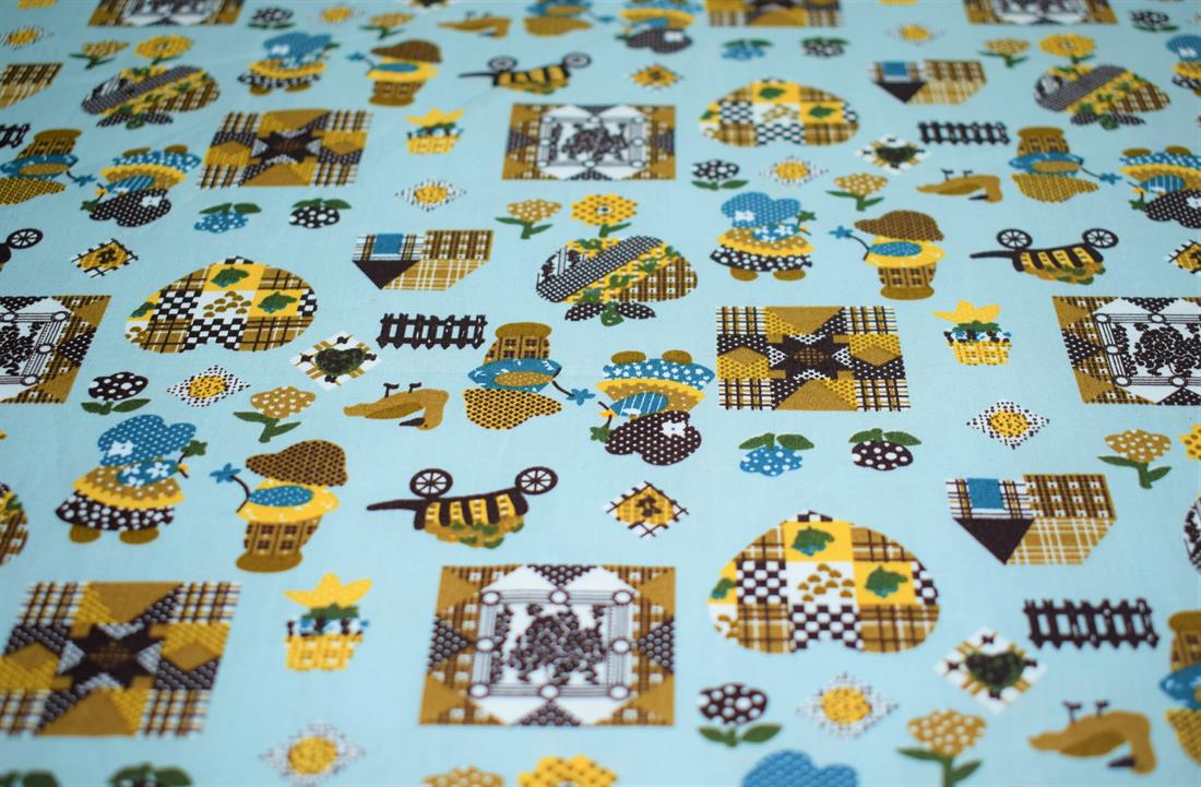 Blue Printed Cotton Fabrics