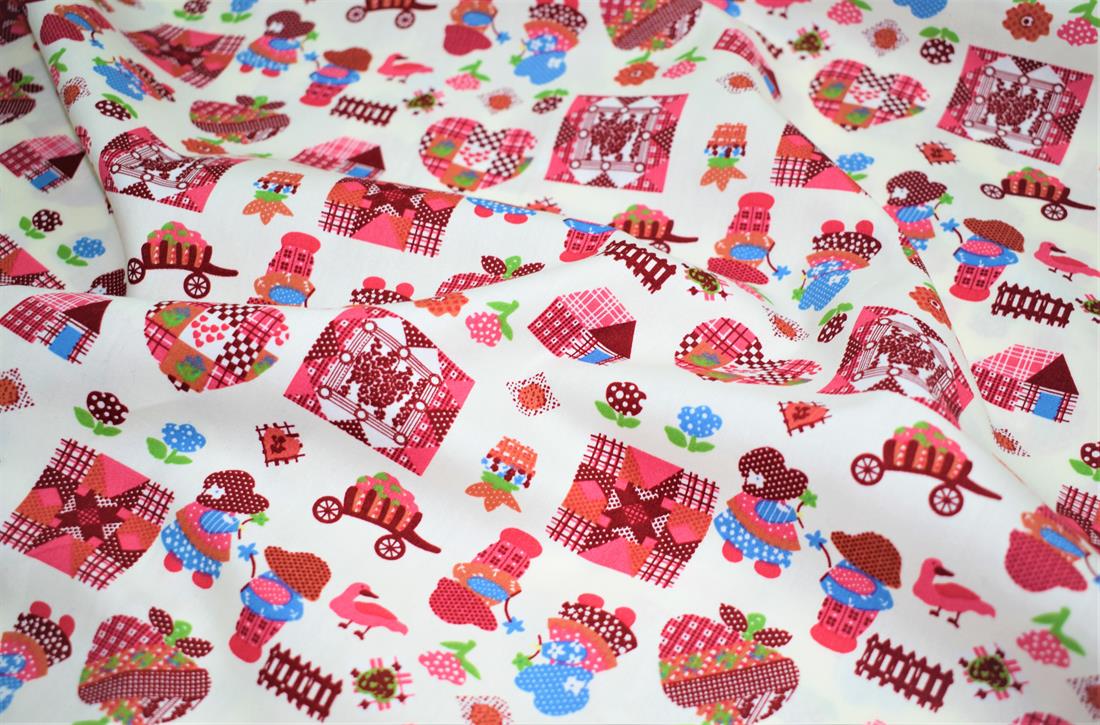 Red Printed Cotton Fabrics