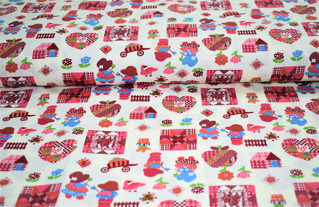 Red Printed Cotton Fabrics