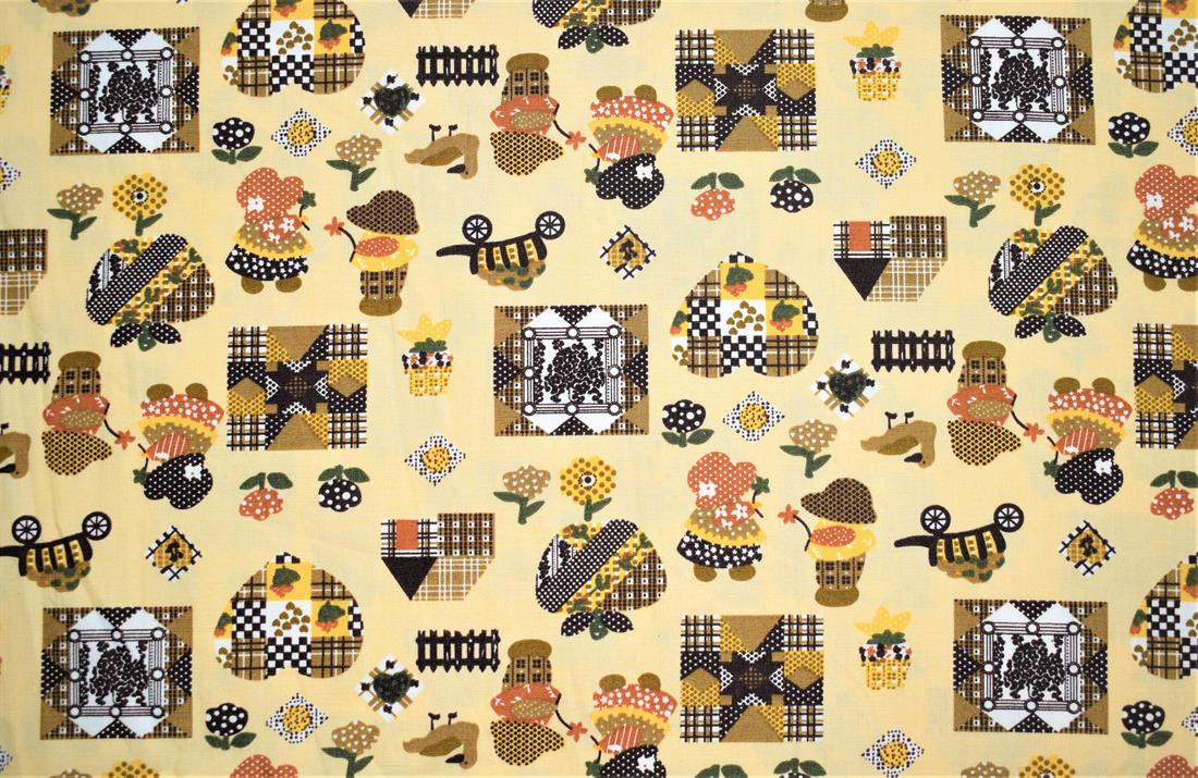 Beige Printed Poplin 100% Cotton 112 Cm Wide