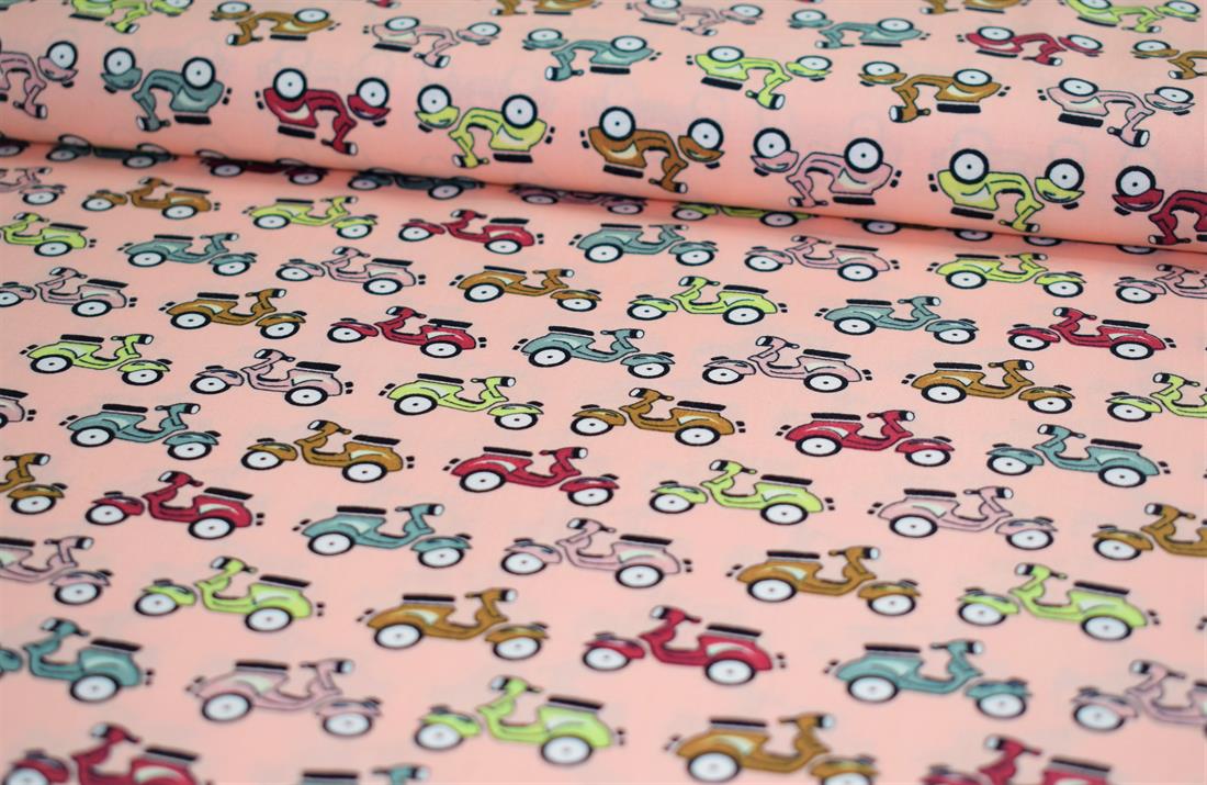 Pink Printed Cotton Scooters-mopeds